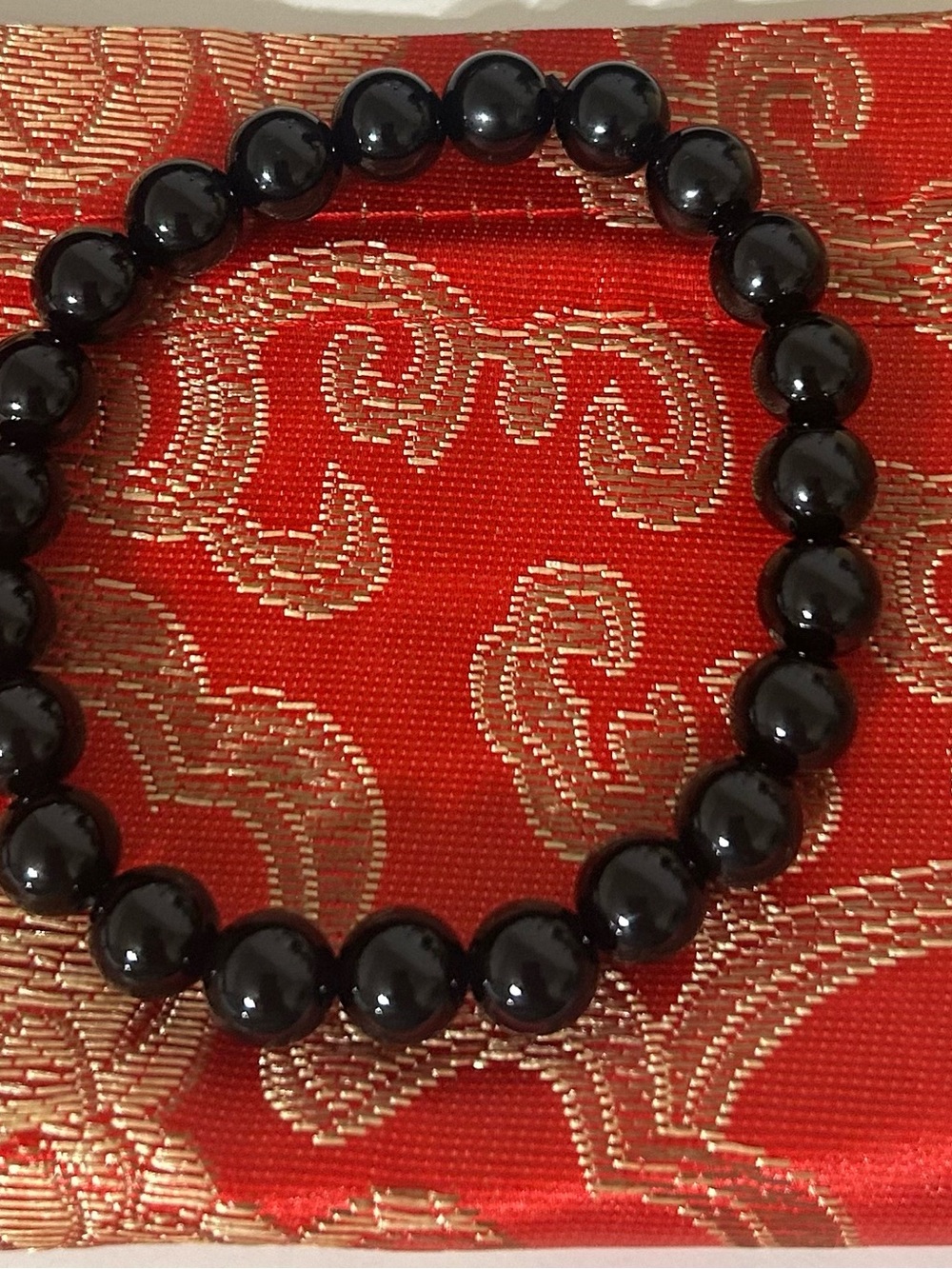 Natural Onyx Beaded Bracelet 8.2mm | Fits 16–17cm | Classic Stretch Bracelet